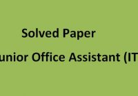 Solved Paper Junior Office Assistant IT