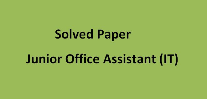 Solved Paper Junior Office Assistant IT