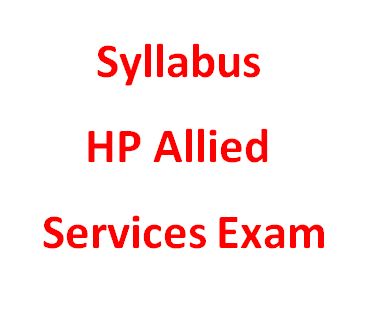 Syllabus HP Allied Services Exam