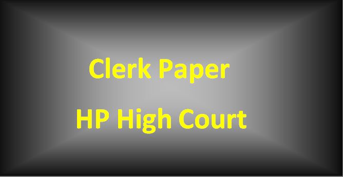 HP High Court Clerk Paper 2017