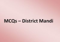 MCQs on District Mandi
