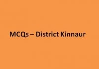 MCQ - District Kinnaur