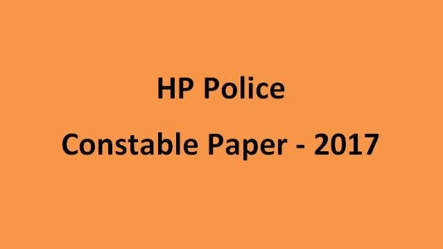 HP Police Constable Paper 2017