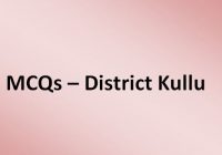 MCQs - District Kullu
