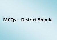 MCQs - District Shimla