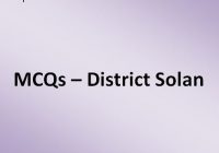 MCQs - District Solan