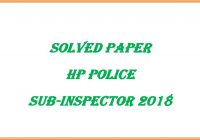 Solved Paper HP PSI 2018