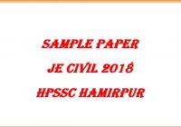 Junior Engineer Civil Paper - HPSSC Hamirpur