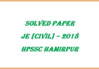 JE Civil Paper 2018 HPSSC