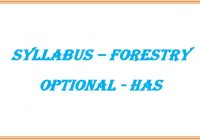 Forestry Optional Syllabus HPAS HAS