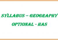 Syllabus - Geography Optional HAS