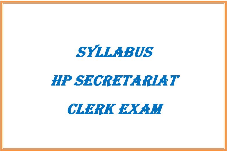 Syllabus HP Secretariat Clerk Exam