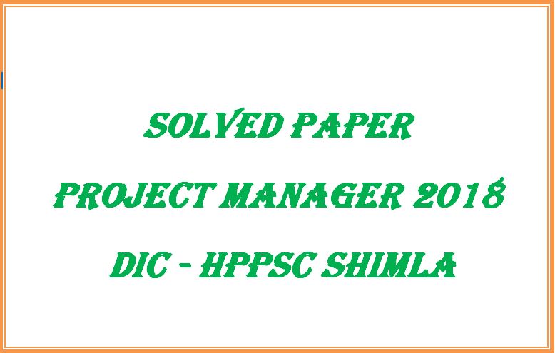 Project Manager Paper DIC 2018