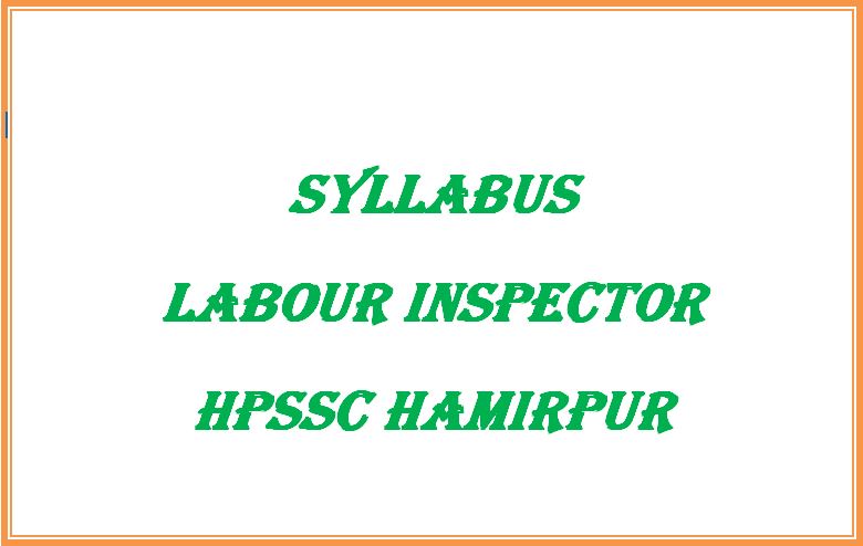 Syllabus-Labour-Inspector-HPSSC-Hamirpur