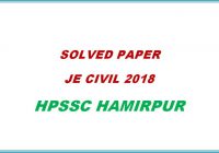 solved paper junior engineer civil je 2018 himachal pradesh general studies hpssc hamirpur