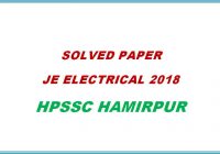 solved paper junior engineer electrical je 2018 himachal pradesh general studies hpssc hamirpur