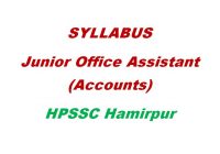 Syllabus JOA Accounts HPSSC Hamirpur