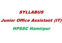 Syllabus Junior Office Assistant IT HPSSC Hamirpur
