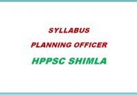 Syllabus Planning Officer HPPSC Shimla