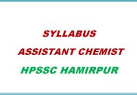 Syllabus for Assistant Chemist HPSSC Hamirpur