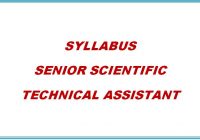 Syllabus Senior Scientific Technical Assistant HPSSC Hamirpur