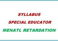 Syllabus Educator Mental Retardation HPSSC Hamirpur