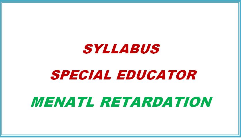 Syllabus Educator Mental Retardation HPSSC Hamirpur